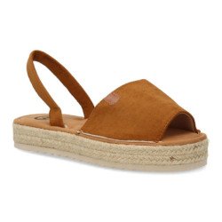 Sandalias planas en yute de mujer color camel MT-113