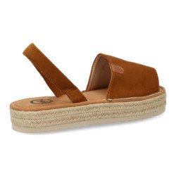 Sandalias planas en yute de mujer color camel MT-113