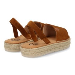 Sandalias planas en yute de mujer color camel MT-113
