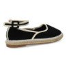 Alpargatas estilo merceditas planas hebilla de mujer color negro MT-119