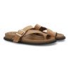 Sandalias planas tachuelas de mujer color kaki OH-576