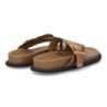 Sandalias planas tachuelas de mujer color kaki OH-576