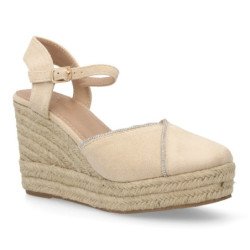 Sandalias de cuña en yute de mujer color beige TF3500