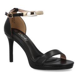 Sandalias de tacon comodo fiesta de mujer color negro BD537