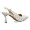 Zapatos plateados destalonados de vestir tacon medio de mujer C5212