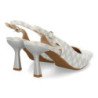 Zapatos plateados destalonados de vestir tacon medio de mujer C5212