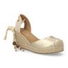 Sandalias doradas de cuña en yute comodas de mujer lazos CF-5768