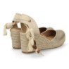 Sandalias doradas de cuña en yute comodas de mujer lazos CF-5768