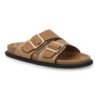Sandalias planas pala cruzada hebillas de mujer color kaki OH-571
