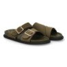 Sandalias planas pala cruzada hebillas de mujer color verde OH-571