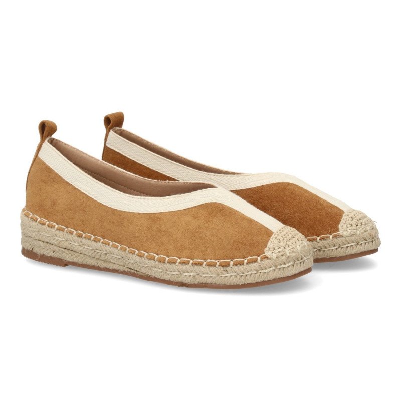 Alpargatas en yute planas de mujer color camel TF2907