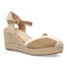 Sandalias de cuña en yute hebilla de mujer color kaki TF2913