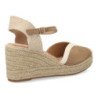 Sandalias de cuña en yute hebilla de mujer color kaki TF2913