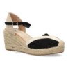 Sandalias de cuña en yute hebilla de mujer color negro TF2913