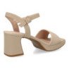 Sandalias de tacon fiesta comodas de mujer color beige W18-155