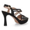 Sandalias tacon fino pala tiras comodas de mujer color negro W18-203