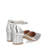 Zapatos plateados tacon comodo elegante salon de mujer YK265