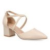 Zapatos tacon comodo elegante salon de mujer color beige YK531