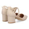 Zapatos tacon comodo elegante salon de mujer color beige YK531