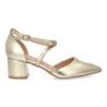 Zapatos dorados tacon comodo elegante salon de mujer YK531
