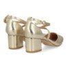 Zapatos dorados tacon comodo elegante salon de mujer YK531