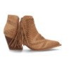 Botines camperos calados flecos tacon comodo de mujer color camel A-5608