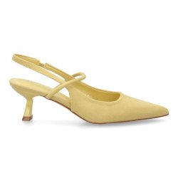 Zapatos tacon fino elegante de mujer color amarillo BS-5658