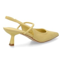 Zapatos tacon fino elegante de mujer color amarillo BS-5658