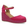 Sandalias de cuña media en yute hebilla de mujer color fucsia CF-3036