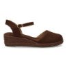 Sandalias de cuña baja en yute hebilla de mujer color marron cafe CF-5618