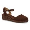 Sandalias de cuña baja en yute hebilla de mujer color marron cafe CF-5618