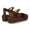 Sandalias de cuña baja en yute hebilla de mujer color marron cafe CF-5618