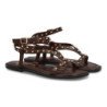 Sandalias planas comodas tiras con tachuelas de mujer color marron cafe HG-5806