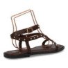 Sandalias planas comodas tiras con tachuelas de mujer color marron cafe HG-5806