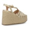 Sandalias doradas de mujer con plataforma en yute tiras HJN25-1S