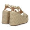 Sandalias doradas de mujer con plataforma en yute tiras HJN25-1S