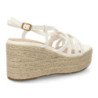 Sandalias de mujer con plataforma en yute tiras color blanco HJN25-5S