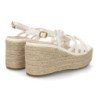 Sandalias de mujer con plataforma en yute tiras color blanco HJN25-5S