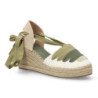 Sandalias de mujer con cuña en yute lazos color verde MT-123