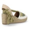 Sandalias de mujer con cuña en yute lazos color verde MT-123