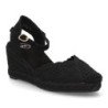 Sandalias de cuña baja en yute crochet de mujer color negro MT-82