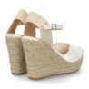 Sandalias de cuña alta en yute crochet de mujer color blanco VR5-1516