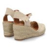 Sandalias de cuña media en yute crochet de mujer color beige VR5-1522