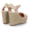 Sandalias de cuña y plataforma en yute de mujer color nude VR5-1528