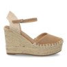 Sandalias de cuña y plataforma en yute de mujer color taupe VR5-1528