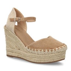 Sandalias de cuña y plataforma en yute de mujer color taupe VR5-1528
