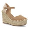 Sandalias de cuña y plataforma en yute de mujer color taupe VR5-1528