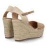Sandalias de cuña y plataforma en yute de mujer color taupe VR5-1528