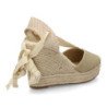 Sandalias doradas de cuña en yute comoda lazos de mujer VR6-3110