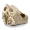Sandalias doradas de cuña en yute comoda lazos de mujer VR6-3110